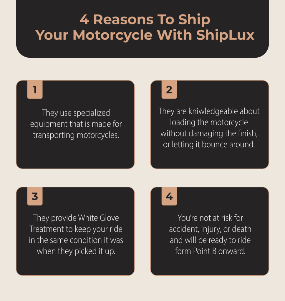 4 reasons to ship your motorcycle infographic