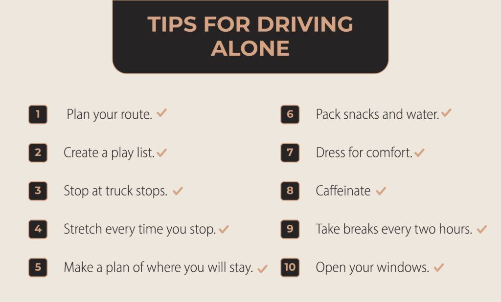 Tips for driving alone infographic