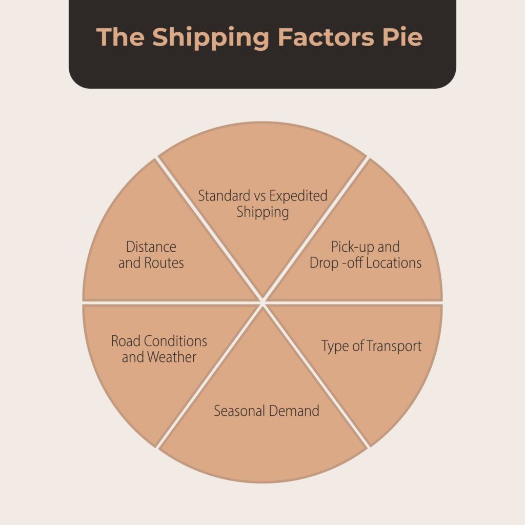 the shipping factors pie infographic